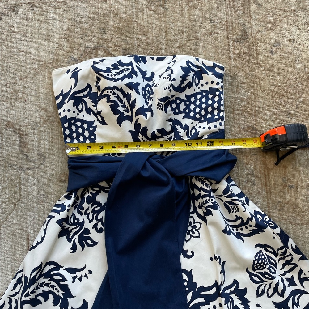 CottonSaint Tropez West Navy and White Midi Dress. Lined. - Picture 7 of 10